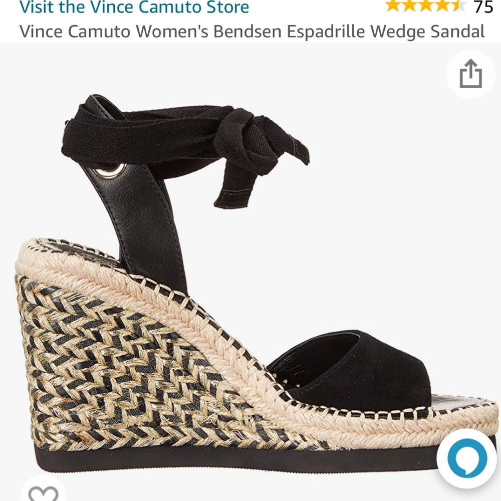 VINCE CAMUTO BENDSEN ESPADRILLES WEDGE SANDAL NEVER WORN 7.5